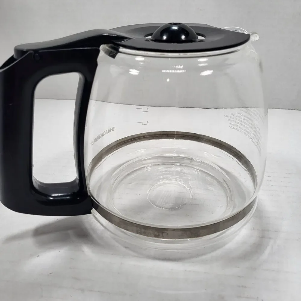 Black‎ & Decker 12 Cup Replacement Coffee Pot Carafe Glass Black Top